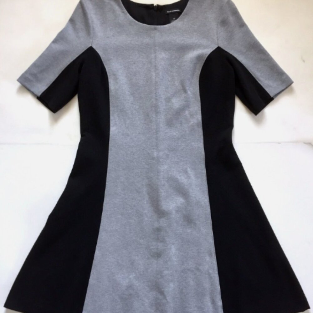 Club Monaco Gray & Black Colorblock Sheath Dress Size 4